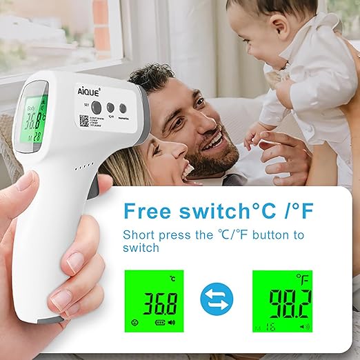 Thermometer for Adults,Kids and Baby,Forehead Thermometer,Medical Touchless Thermometer with LED Display,3 Color Fever Alarm, 2 in 1 Forehead & Object Mode