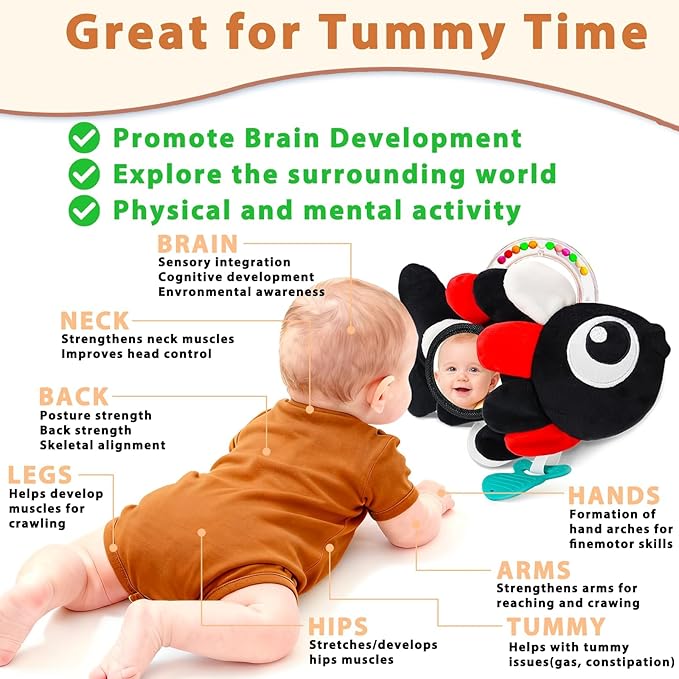 weirtoya Baby Rattles Teething Toys 3-6 Month, Baby Toys for 0-6 Months Infant Toy Sensory Toys with Beads Grasping Shaker, Tummy Time Toys for 0-3 Months, 3-6, 6-12 Months