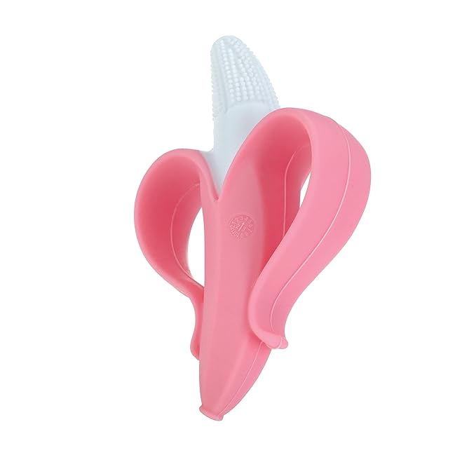 Nuby NanaNubs Banana Massaging Toothbrush - Baby Teething Toy - 3+ Months - Pink (Pack of 12)
