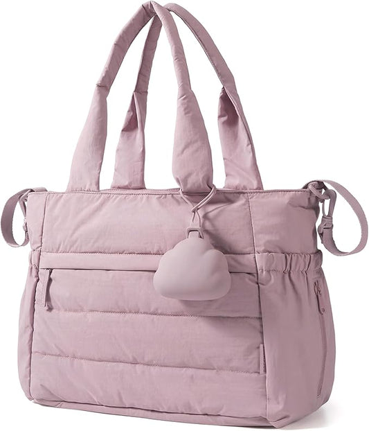 BAGSMART Diaper Bag Tote, Hospital Bag for Labor Delivery, Puffy Maternity Travel Diaper Tote, Baby Bag with Pacifier Case