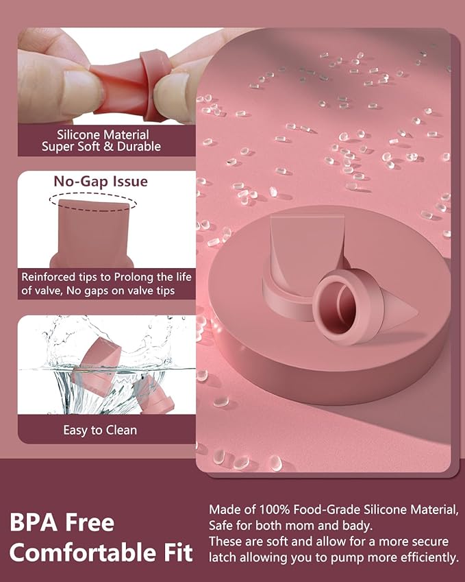 8PC Duckbill Valves for Momcozy M6/M5/V1/V1 Pro/V2/V2 Pro Breast Pump, Replace for Momcozy Pump Parts Valve,Breastfeeding Essentials, Not Original Parts, 8PC Red Valves