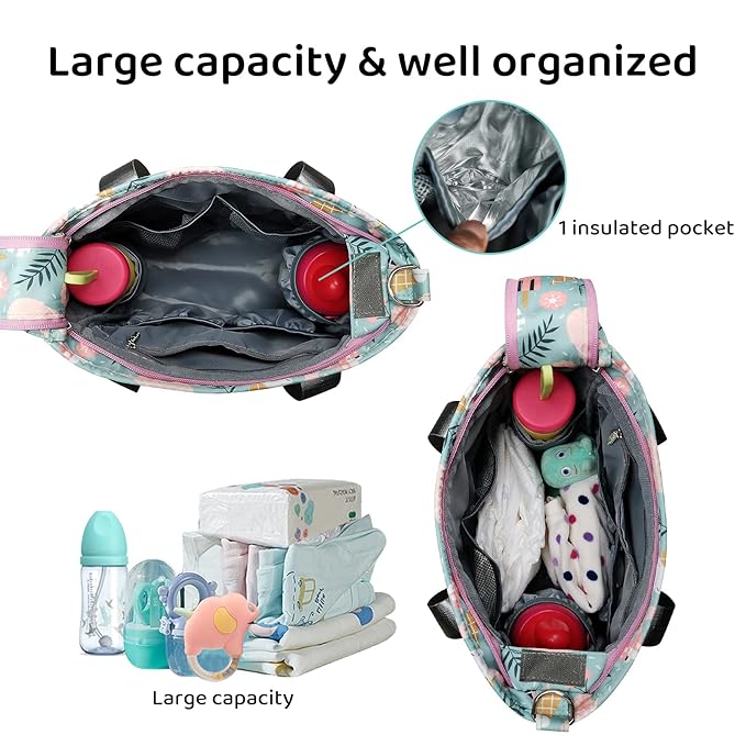 Diaper Bag Tote Satchel Waterproof Messenger Baby Diaper Bags for Mom and Dad Multifunction Medium Travel Tote Bags(Cartoon Dessert)