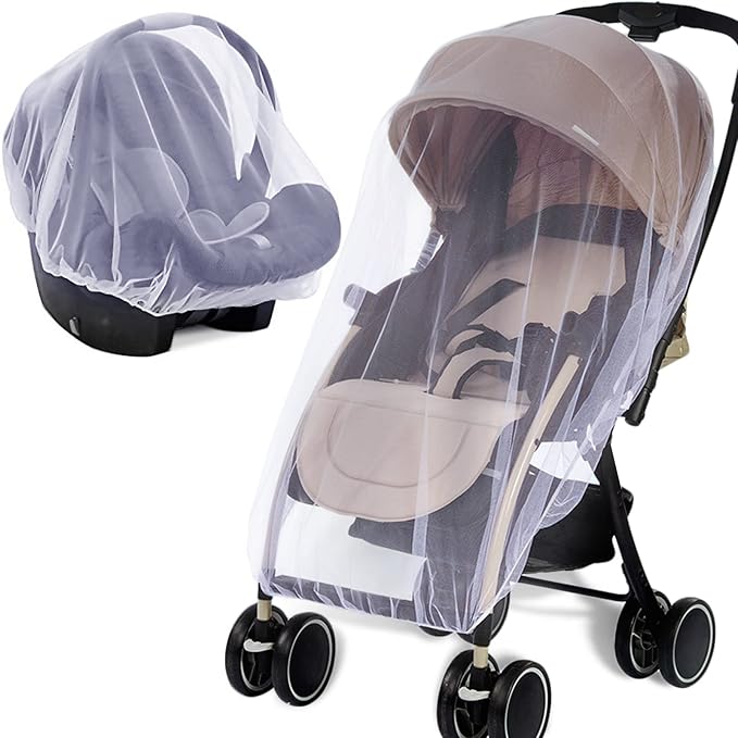 Mosquito Net for Stroller 2Pack - Protective Baby Stroller Mosquito Net - Perfect Bug Netting for Strollers, Bassinets, Cradles, Playards, Pack N Plays and Portable Mini Crib (White)