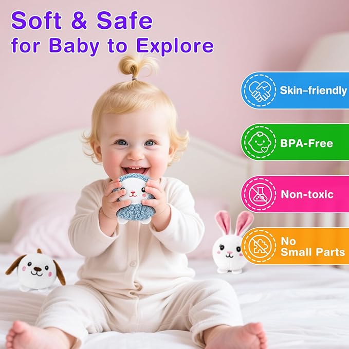 Baby Toys 6-12 Months, Barn Toy with Stuffed Farm Animals - Rattle, Crinkle Paper, Montessori Toys for 1 Year Old, Sensory Toy for Toddlers 1-3 Birthday Gifts Infant Christmas Stocking Stuffers