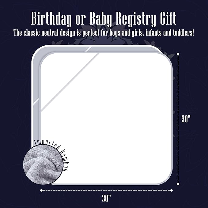 BAMBOO QUEEN 2 Pack Baby Bath Towel - Rayon Made from Bamboo, Ultra Soft Hooded Towels for Babies,Toddler,Infant - Newborn Essential -Perfect Baby Registry Gifts for Boy Girl