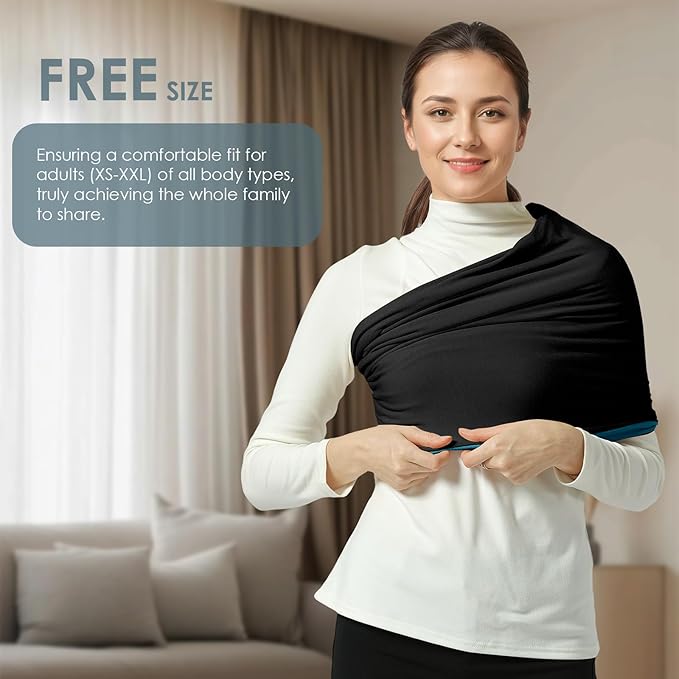 Baby Wrap Carrier, Lightweight Baby Wearing Wraps for Newborn and Infant, Soft Swaddle Holder Carrier, Cozy Baby Sling 7-35 lbs Black+Blue