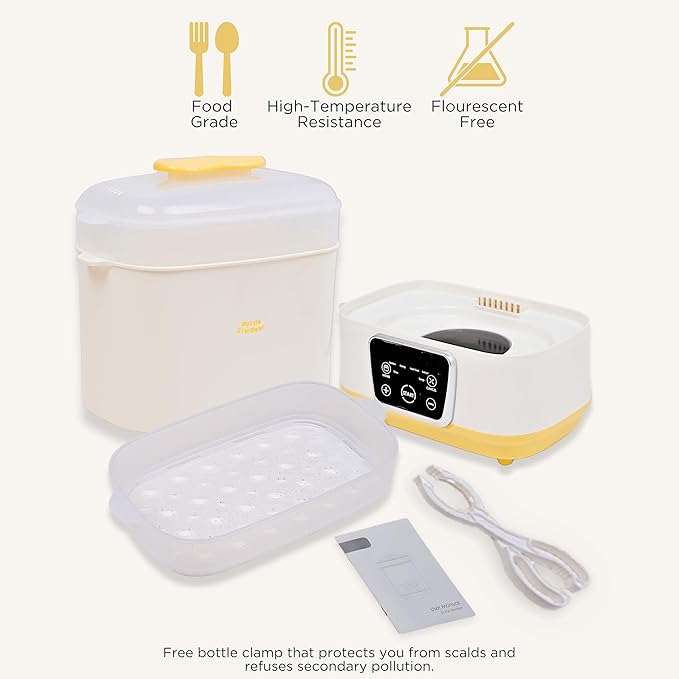 6-in-1 Electric Bottle Sterilizer and Dryer, Use as Baby Bottle Warmer, Defrost, Heat Food & Sanitizer Machine, Temperature & Time Setting up to 12 hours, Newborn Baby Essentials Sterilization Machine