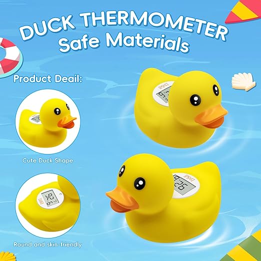 B&H Duck Baby Bath Thermometer, Digtal Newborn Tub Thermometer for Accurately Measuring Baby's Water Temperature, BPA Free, Toddlers Safety Floating Toy