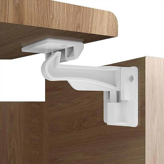 6 Pack Upgraded Invisible Baby Proofing Cabinet Latch Locks - No Drilling or Tools Required, Children Proof Cupboard Drawers Latches, Works with Most Cabinets and Drawers - Adhesive Easy Installation