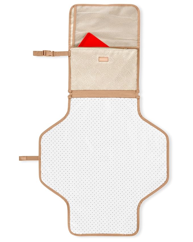 Skip Hop Portable Baby Changing Pad, Pronto, Beige Swirl Dot