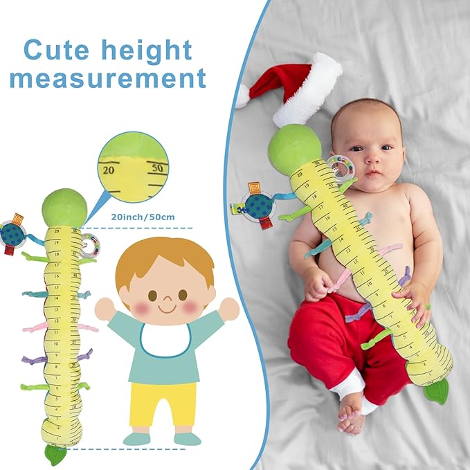 Infant Rattle Socks Toys 0 to 12 Months, Baby Wrist Rattle Foot Finder Socks Set, Birthday Holiday Present for Newborn Boy Girl 0/3/4/6/7/8/9/12/18 Months Kids Toddler (Green Caterpillar)