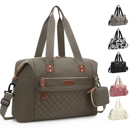 Diaper Bag Tote, Diaper Baby Bags with Pacifier Case, Shoulder Straps, Stroller Clips, Waterproof Large Mommy Bag Maternity Bag Travel Baby Bag for Mom and Dad, khaki