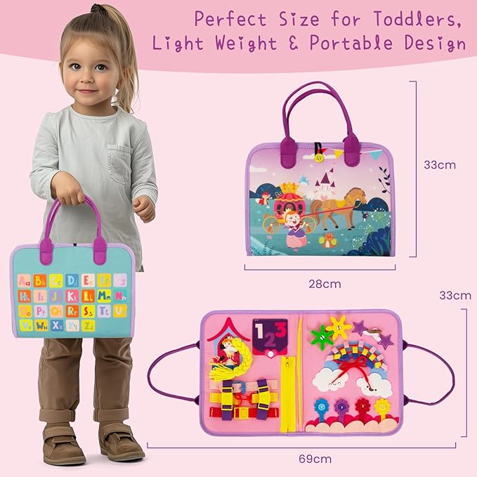 Busy Board Montessori Toys for Boy Girl Birthday Gifts, Busy Book Learning Sensory Easter Toys for Toddlers, Toddler Travel Autism Educational Activities Fine Motor Skills