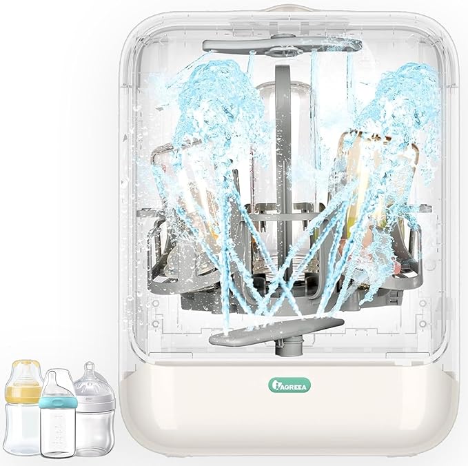 IAGREEA Baby Bottle Washer, Sterilizer and Dryer, All-in-One Pro Cleaning Machine for Bottles, Pump Parts & Baby Essentials, Effortless Care, Replaces Hand Washing, BPA-Free, 72-hour Storage