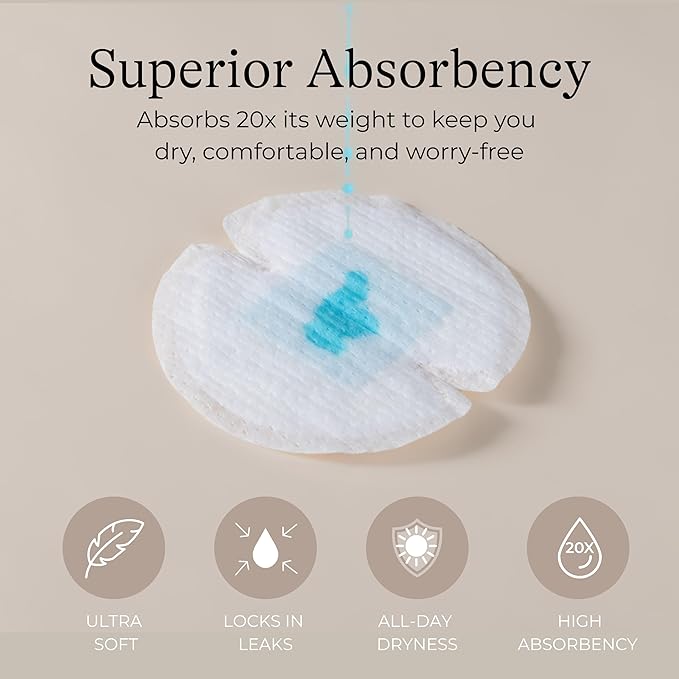 Lansinoh Stay Dry Disposable Nursing Pads, Soft and Super Absorbent Breast Pads, Breastfeeding Essentials for Moms, 200 Count