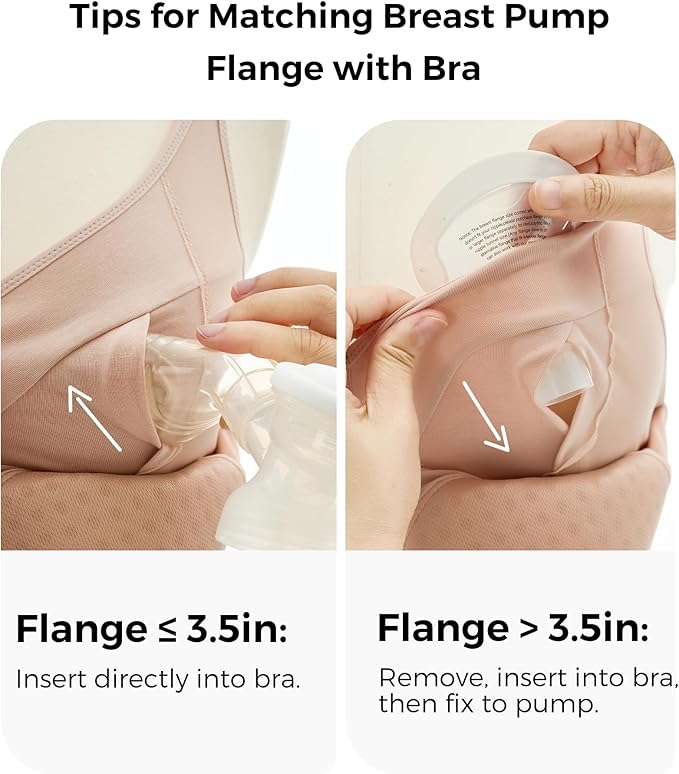 Momcozy Hands-Free Pumping Bra, Wireless & Seamless Breast Pump Bra, Breathable Tencel™ Fabric & Fully Fixed Cups
