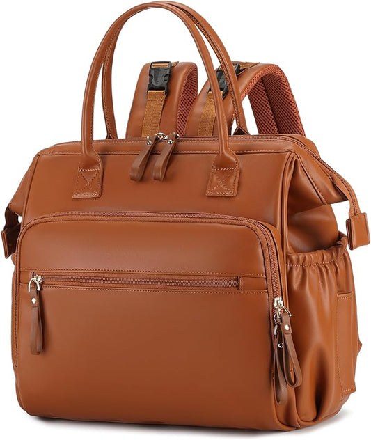 Large Diaper Bag Tote, 14 Pockets Stylish Baby Bag with Stroller Clips and 3 Insulated Pockets, Baby Shower Essentials