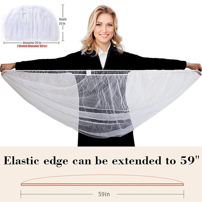 Mosquito Net for Stroller 2Pack - Protective Baby Stroller Mosquito Net - Perfect Bug Netting for Strollers, Bassinets, Cradles, Playards, Pack N Plays and Portable Mini Crib (White)