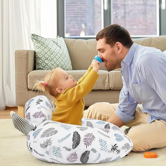 AMASKY Breastfeeding Pillows for More Support for Mom and Baby, with Removable Cotton Cover, Machine Washable, Pallet of Product(Milky White)