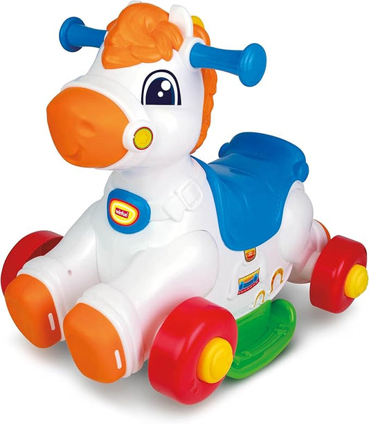 Winfun Giddy-up Horsey 2-in-1 Rocking & Ride-On Toy – Interactive Motion Sensor with Sounds, Lights & Music, Easy-Grip Handles, Toddler Developmental Toy for Ages 12–36 Months, 44 lb Capacity