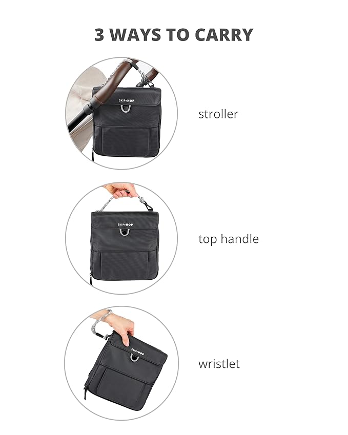 Skip Hop Travel Baby Changing Pad with Easy-Clean Surface, Covers Public Changing Stations, Wipes Pocket, Diaper Storage, Disposable Bag Dispenser and Magnetic Wipes Pocket, Clean Slate, Oat