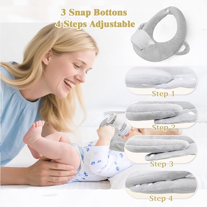 2 Pack Baby Pillow,Breastfeeding Pillow,Nursing Cushion for Bottle Feeding Comfort,Arm & Wrist Relief Pillow for Infant Care（Gray）