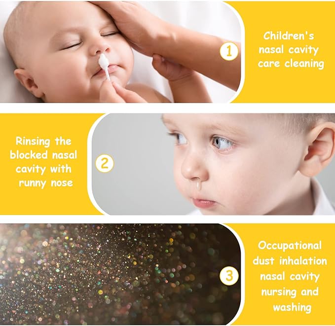 Baby Nasal Irrigator, 4PCS Nasal Syringe for Baby, Syringe Nasal Irrigator with Tweezers & Cleaning Brush, Baby Nasal Aspirator with Silicone Nasal Suction Tips Portable Baby Nasal Syringe