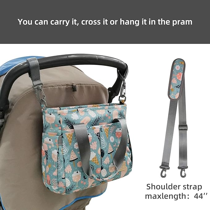 Diaper Bag Tote Satchel Waterproof Messenger Baby Diaper Bags for Mom and Dad Multifunction Medium Travel Tote Bags(Cartoon Dessert)