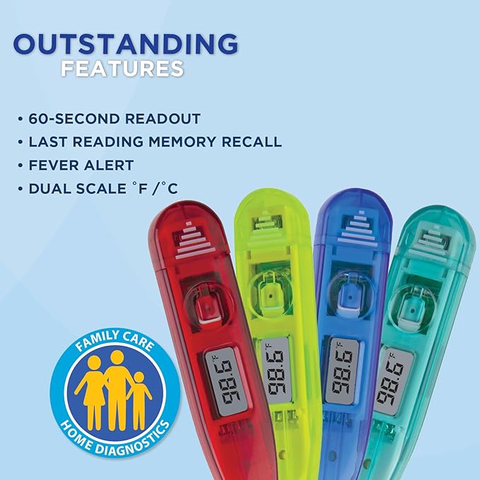 Veridian Handheld Fahrenheit/Celsius Digital Thermometer Display Kit Digital Display 08-301VC, 16 Ct