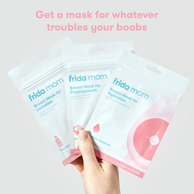 Frida Mom Breast Mask for Lactation- Made with Fenugreek + Fennel to Increase Milk Supply - 2 Sheet Masks - No Artificial Fragrances, Phthalates, or Parabens (Pack of 2)