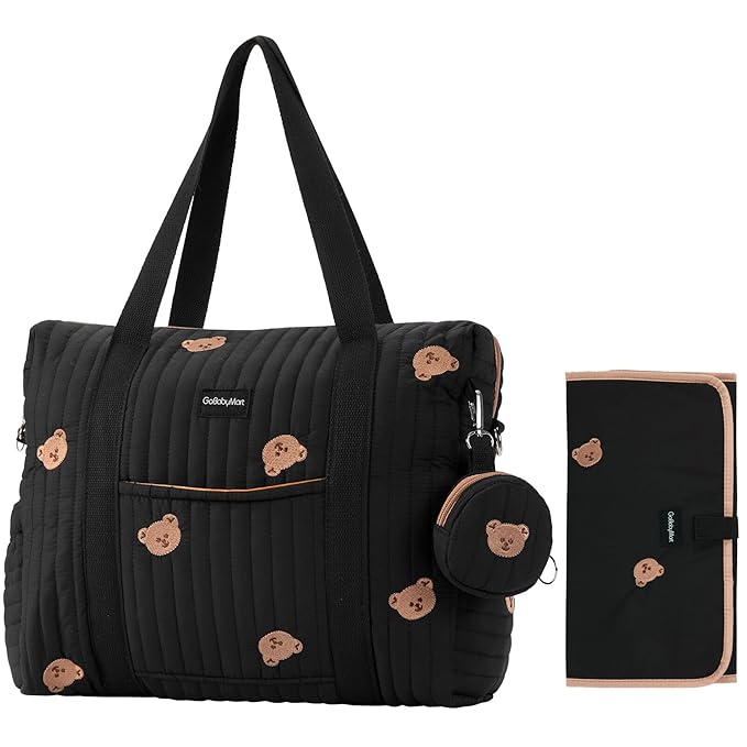 3pc Diaper Bag Tote Set, Hospital Bag for Labor & Delivery, Maternity Travel Bag with Changing Pad & Pacifier Case