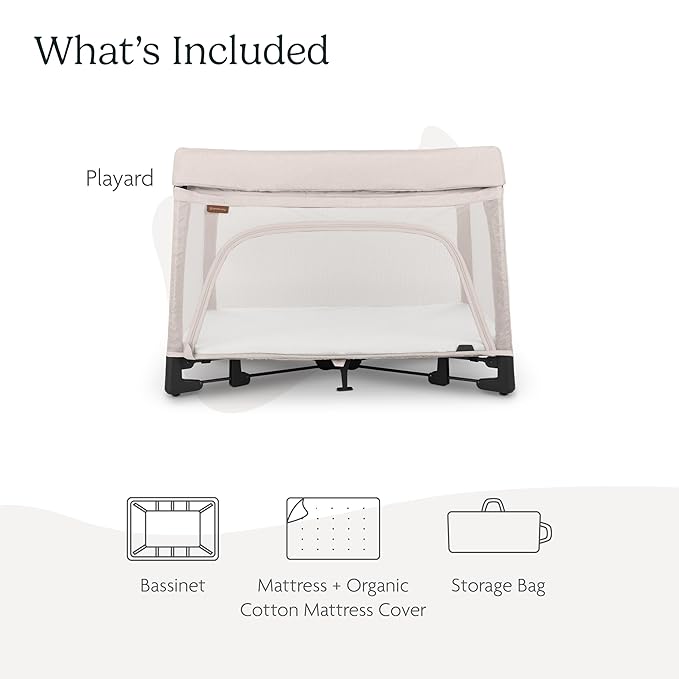 UPPAbaby Remi Playard | Deluxe 3-in-1 Portable Playard, Bedside Bassinet + Travel Crib| Mesh Bassinet, Mattress, Organic Cotton Mattress Cover + Storage Bag Included | Charlie (Sand Mélange)