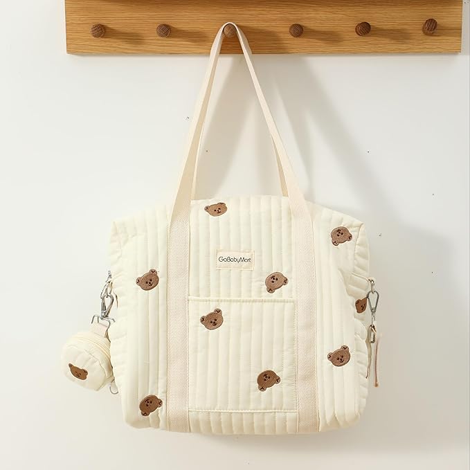 3pc Diaper Bag Tote Set, Hospital Bag for Labor & Delivery, Maternity Travel Bag with Changing Pad & Pacifier Case