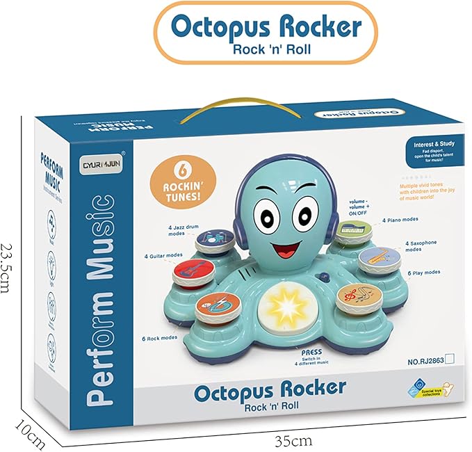 Baby Musical Toys Learning Toys for Toddlers, Octopus Music Toys, Preschooler Musical Educational Instruments Toy for Baby, Birthday Toys for Girls Boys