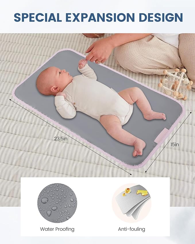 LOVEVOOK Diaper Bag Tote, 15.6inch Puffer Baby Diaper Bag Waterproof Travel Diaper Tote with Changing Pad Pacifier Case