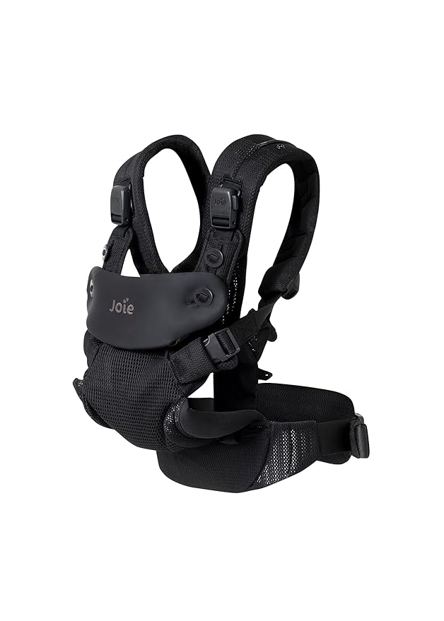 Joie Savvy Air 4-in-1 Mesh Baby Carrier – Breathable, Ergonomic Baby Carrier with 4 Carry Positions, Cooling Mesh Fabric, Padded Straps, and Lumbar Support (Coal)