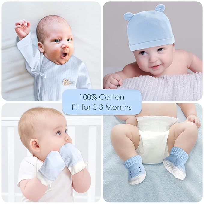 iAOVUEBY Baby Boy Gifts, Baby Shower Gifts - Newborn Bear Toys Rattle Blanket Infant Shoes Onesie Wooden Keepsake Babies Registry Gift Essentials Basket, Unique New Baby Gift Set for Boys 0+ Months