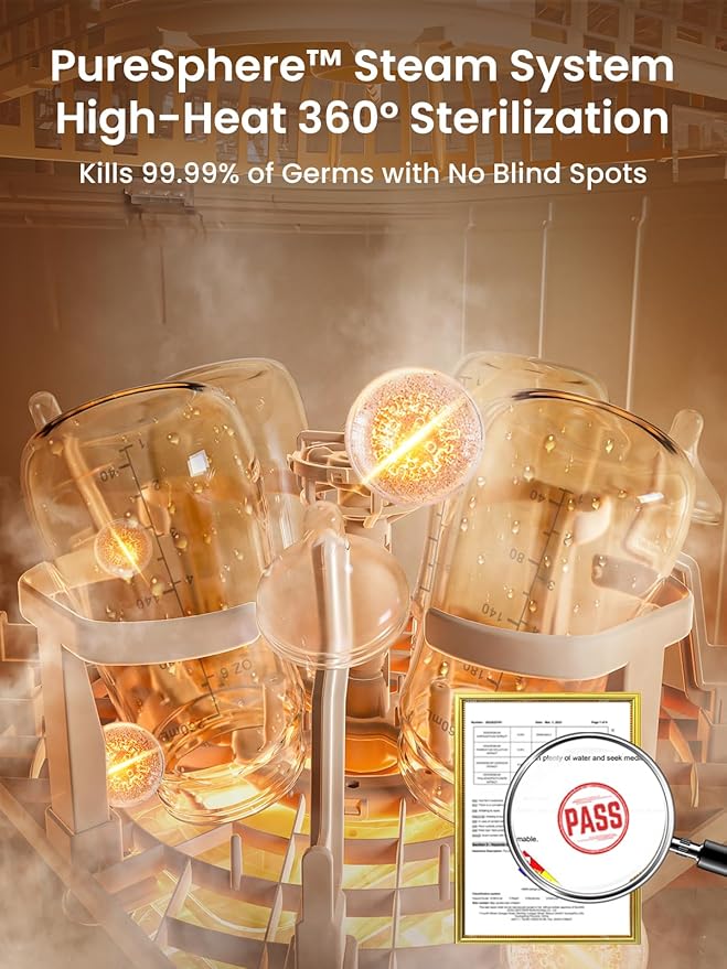 Grownsy EaseClean Bottle Washer Pro | All-in-One Bottle Washer and Sterilizer and Dryer | Baby Bottle Washer for Bottles, Pump Parts & Baby Essentials | Replaces Hand Washing