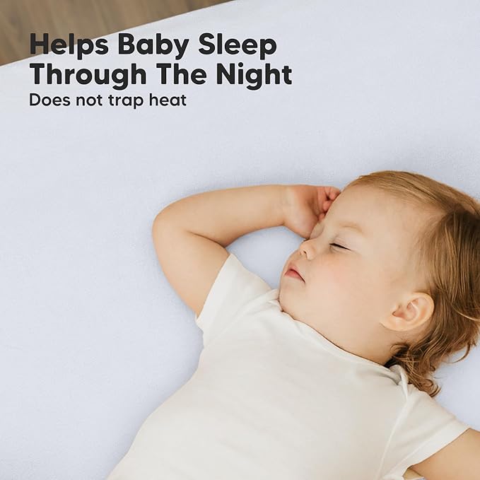 2-Pack Mini Crib Sheets Fitted - 38x26 Pack N Play Sheets for Pack and Play Mattress, Organic Cotton, Soft & Breathable Playard Bedding, Neutral Mini Toddler Bed Cover for Boys, Girls (Cove)