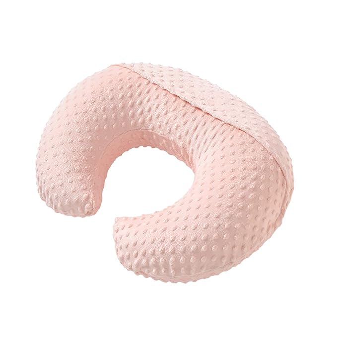 Nursing Pillow and Positioner with Cover for Breastfeeding and Bottle Feeding, Propping Baby, Tummy Time, Baby Sitting Support, Awake-Time Support (Light Pink, 22" x 17.7" x 5.9")