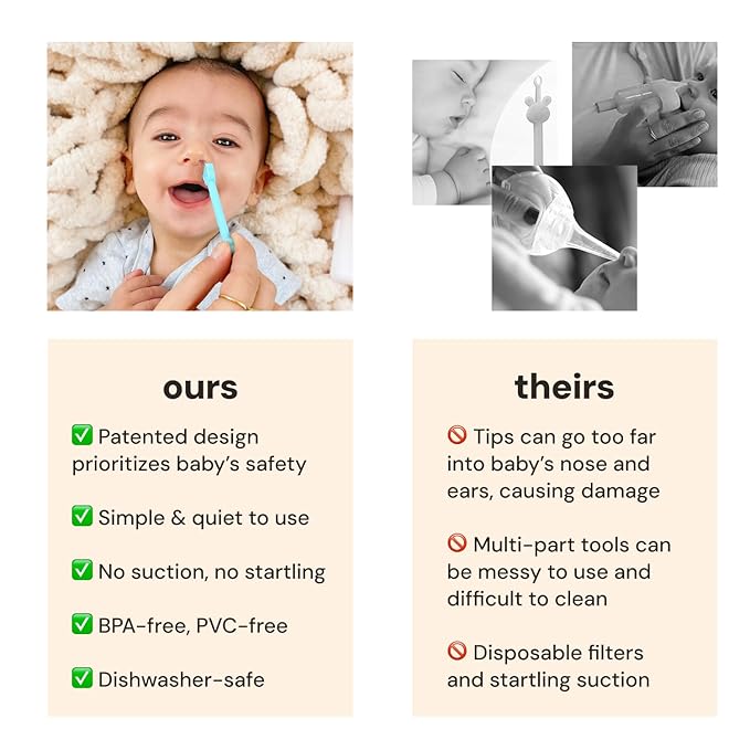 oogiebear: Baby Nose Cleaner & Ear Wax Removal Tool - Safe Booger & Earwax Removal for Newborns, Infants, Toddlers - Dual-Ended - Essential Baby Stuff, Diaper Bag Must-Have - 4 Pack with a Pouch
