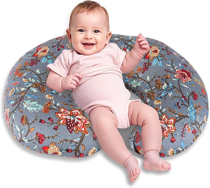 x-vesolje Nursing Pillow, Breastfeeding Pillow with Removable Cover, Ergonomic Breast Feeding Pillow, Baby Feeding Pillow for Mom Easier Breastfeeding- Original Size/Peony