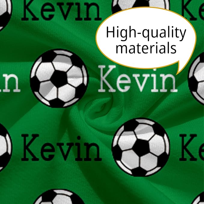 Rucekia Baby Nursing Pillow Cover - Personalized Name Green Soccer Theme Breastfeeding U-Shaped for Bottle Feeding, Ultra Soft Comfortable Breastfeeding Pillow Cover for Infant Baby Boys and Girls