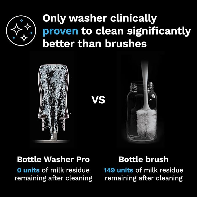 Baby Brezza Bottle Washer Pro - Baby Bottle Washer, Sterilizer + Dryer - All in One Machine Cleans Baby Essentials like Bottles + Pump Parts – Appliance to Replace Bottle Brushes & Drying Racks, Black