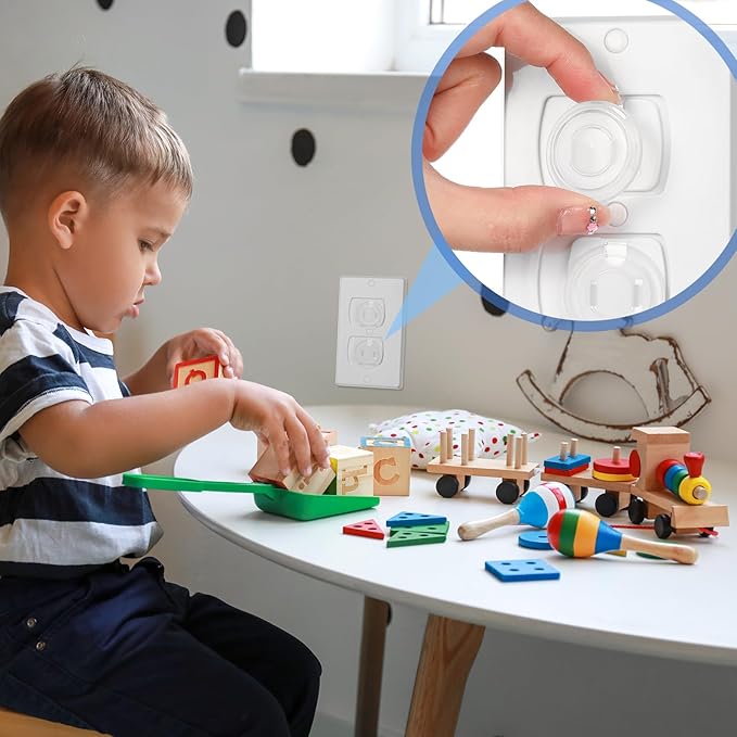 Thyle 200 Pcs Outlet Covers Bulk Child Baby Proofing Plug Covers for Electrical Outlets Easy Install Socket Sturdy Safe Secure Baby Proofing Kit for Home Office Bulk