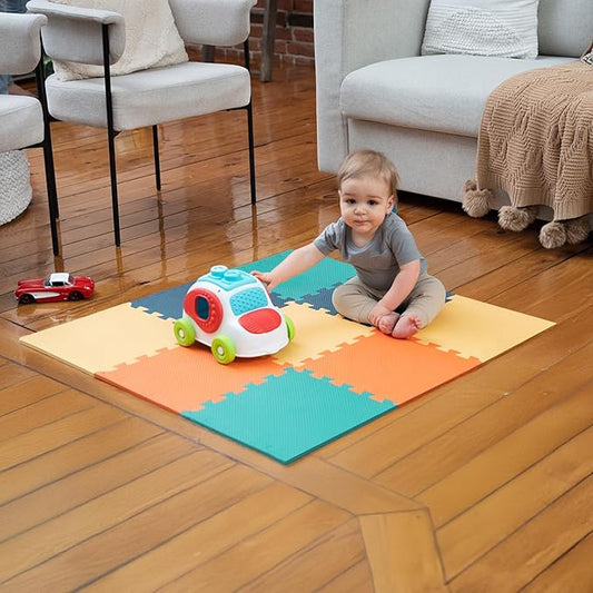 MioTetto Baby Play Mat, Comfortable Playtime Mat – Portable Foam Floor Tiles, Safe Baby mat for Floor for Crawling & Development, Soft Play mat for Babies, Stylish Interlocking Foam Tiles