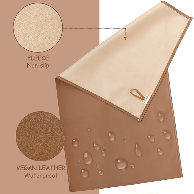 Owlowla Baby Diaper Changing Pad Portable Changing Mat Travel Changing Pad Liner for Baby and Small Toddler(Beige&Brown)