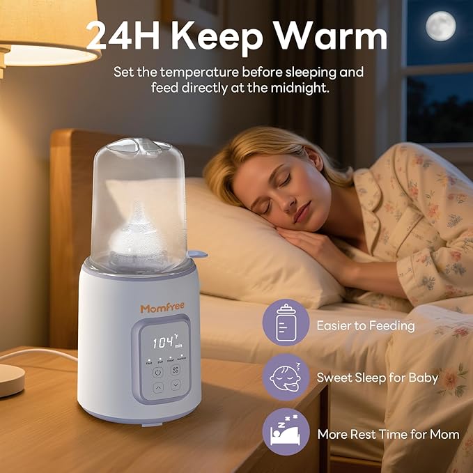 Bottle Warmer, 8-in-1 Fast Baby Bottle Warmer for Breastmilk and Formula,Milk Warmer with Accurate Temperature Control and Automatic Shut-Off,Multifunctional Bottle Warmers for All Bottles (Purple)