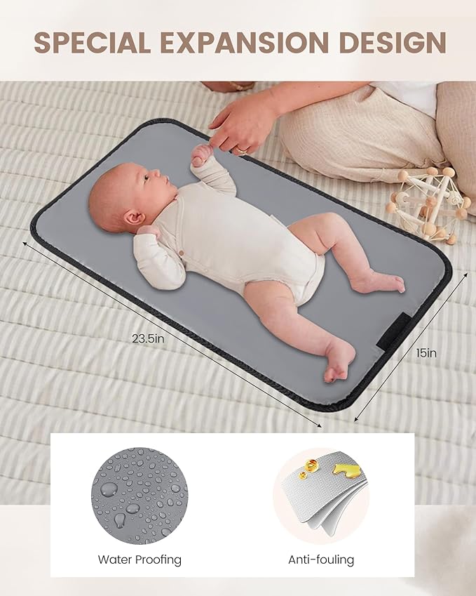 LOVEVOOK Diaper Bag Tote, 15.6inch Puffer Baby Diaper Bag Waterproof Travel Diaper Tote with Changing Pad Pacifier Case