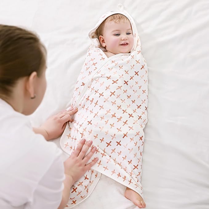 GRSSDER Baby Hooded Towel 2 Pack for Newborn, Super Soft Bath Towels with Original Design, Ultra Absorbent Knit Terry, Large Toddler Towels with Hood for Girls, Shower Gifts for Infant, 34"x 34"